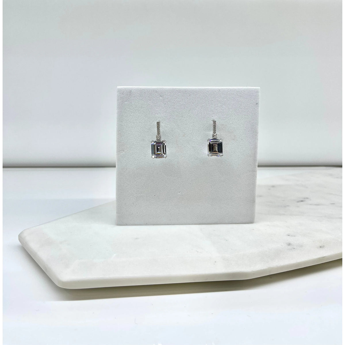 KAY | Silver Square Crystal Earring