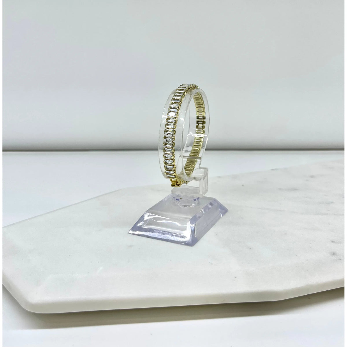 Gold/Silver Crystal Tennis Bracelet