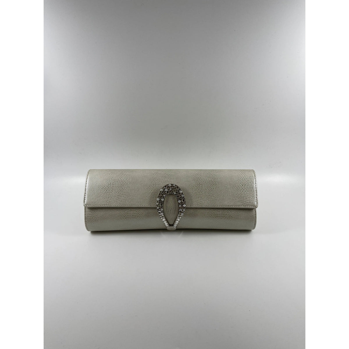 Ivory Snake Skin Clutch