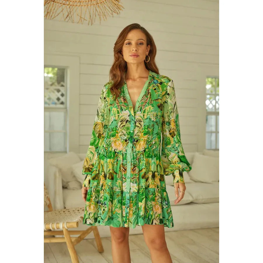 CZARINA | Green Goddess Shirt Dress